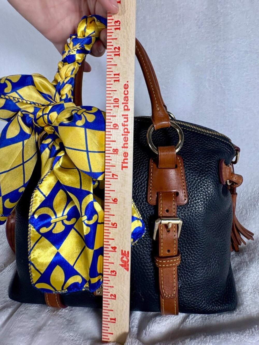 Dooney & Bourke Bristol Satchel in Black with Matching Attached Pouch and Scarf - Picture 11 of 15